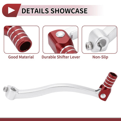Shifter Lever Folding Silver Tone Red for Kayo T6 (2020–2023)