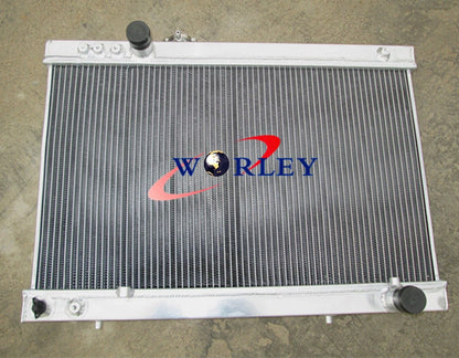 Aluminum Radiator + Fans for Toyota Supra MK3 MA70 MA71 3.0L JZA70 (86-93)