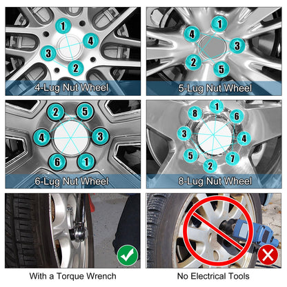 24pcs M14x1.5 Wheel Studs Lug Nuts for Ford F-150 (2015-2023)