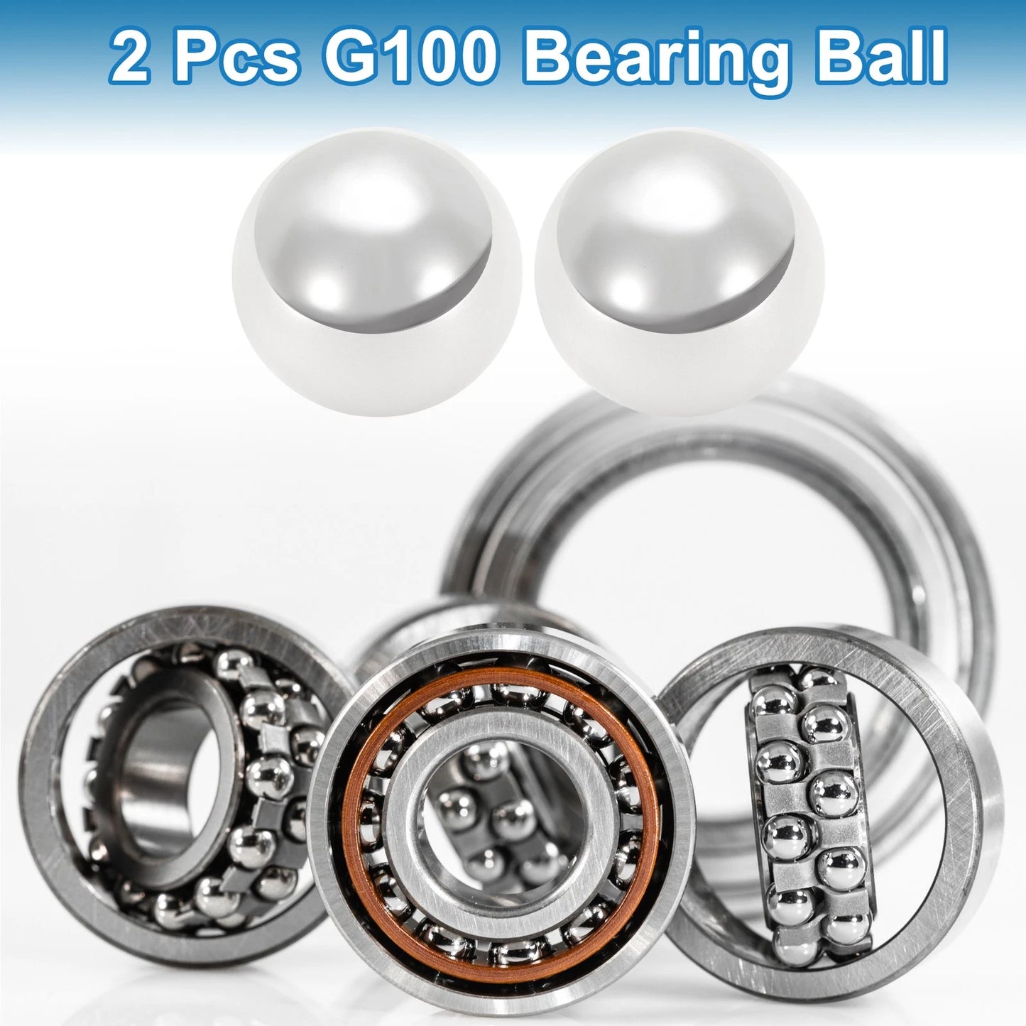 34mm Bearing Ball Steel G100 Precision Silver Tone 2 x Pcs