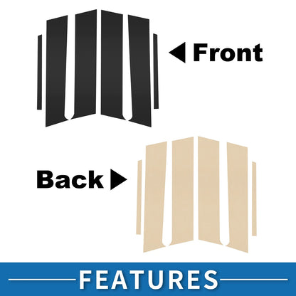 6 Pcs Black Door Pillar Window Trim for Mitsubishi Lancer (2008-2017)