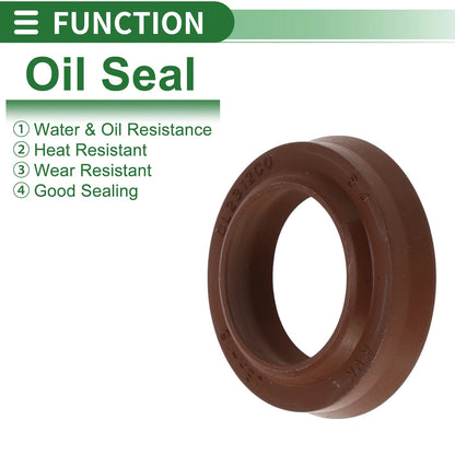 Oil Seal Rotary Shaft Seal FKM Rubber 16x24x4.5mm Brown 5 pcs for Make Model