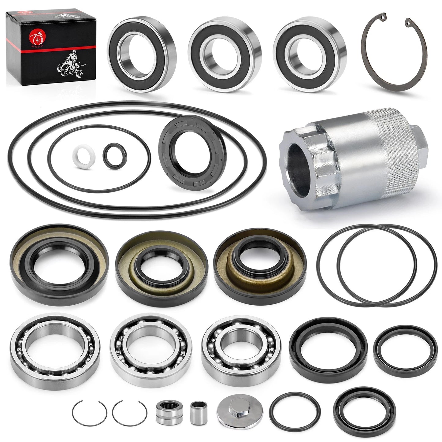 Rear Differential & Axle Seal Kit & Nut Tool for Honda Rancher 400 (2004–2007)