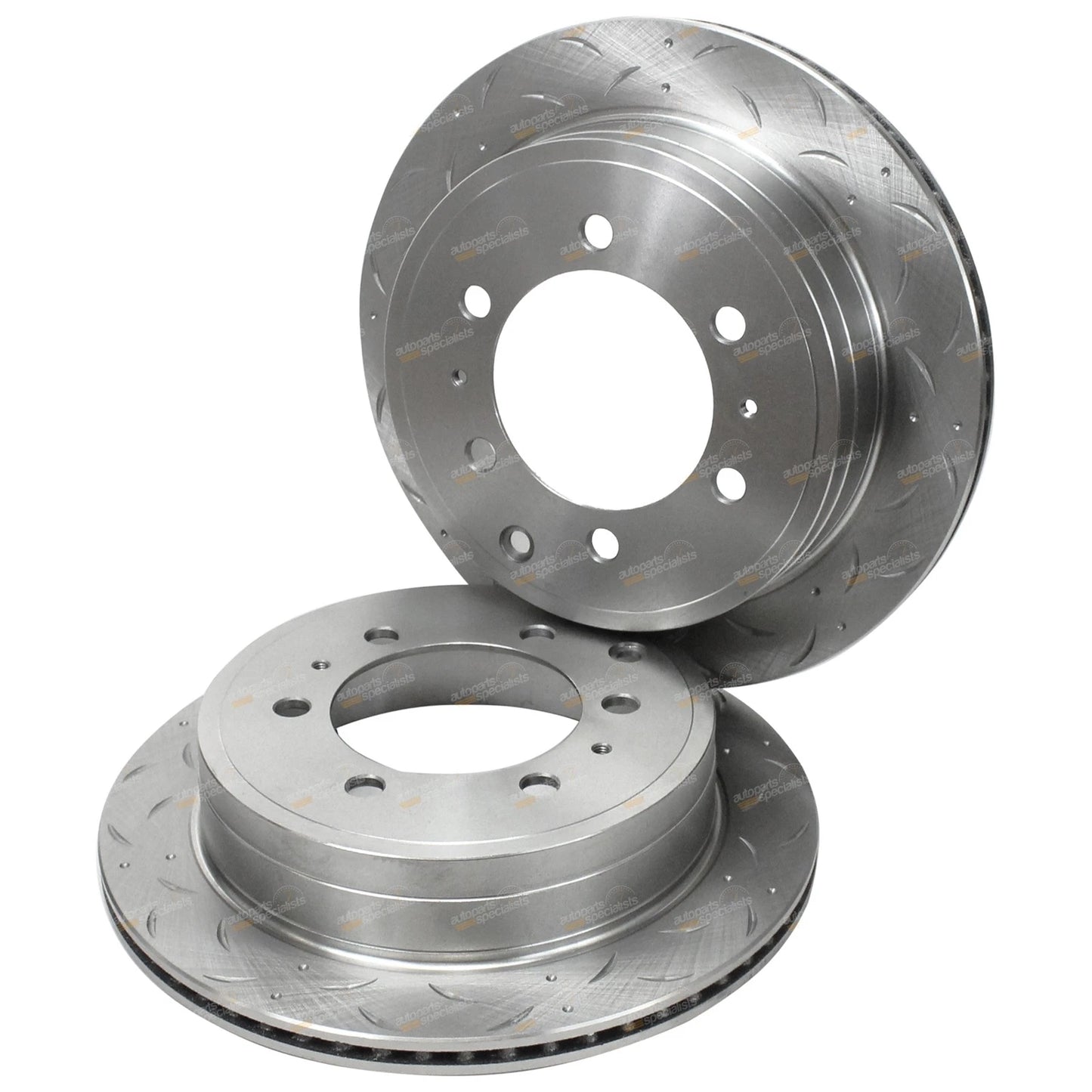 2 x Rear Drilled Slotted Rotors for Prado KDJ120R KZJ120R RZJ120R (2003–2009)