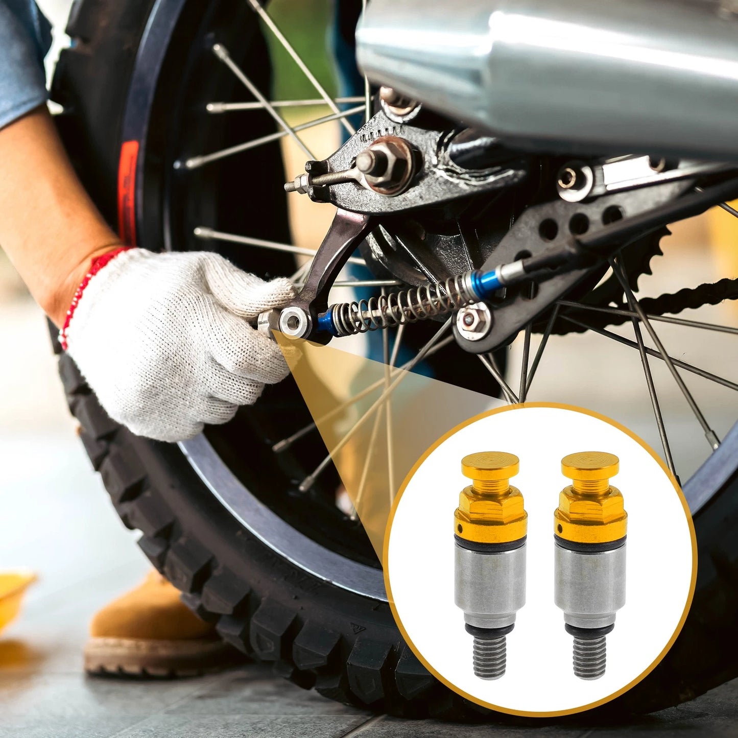 Motorcycle Screw M5x0.8 Fork Air Bleeder Valve Gold Tone 2 x for Motorcycle