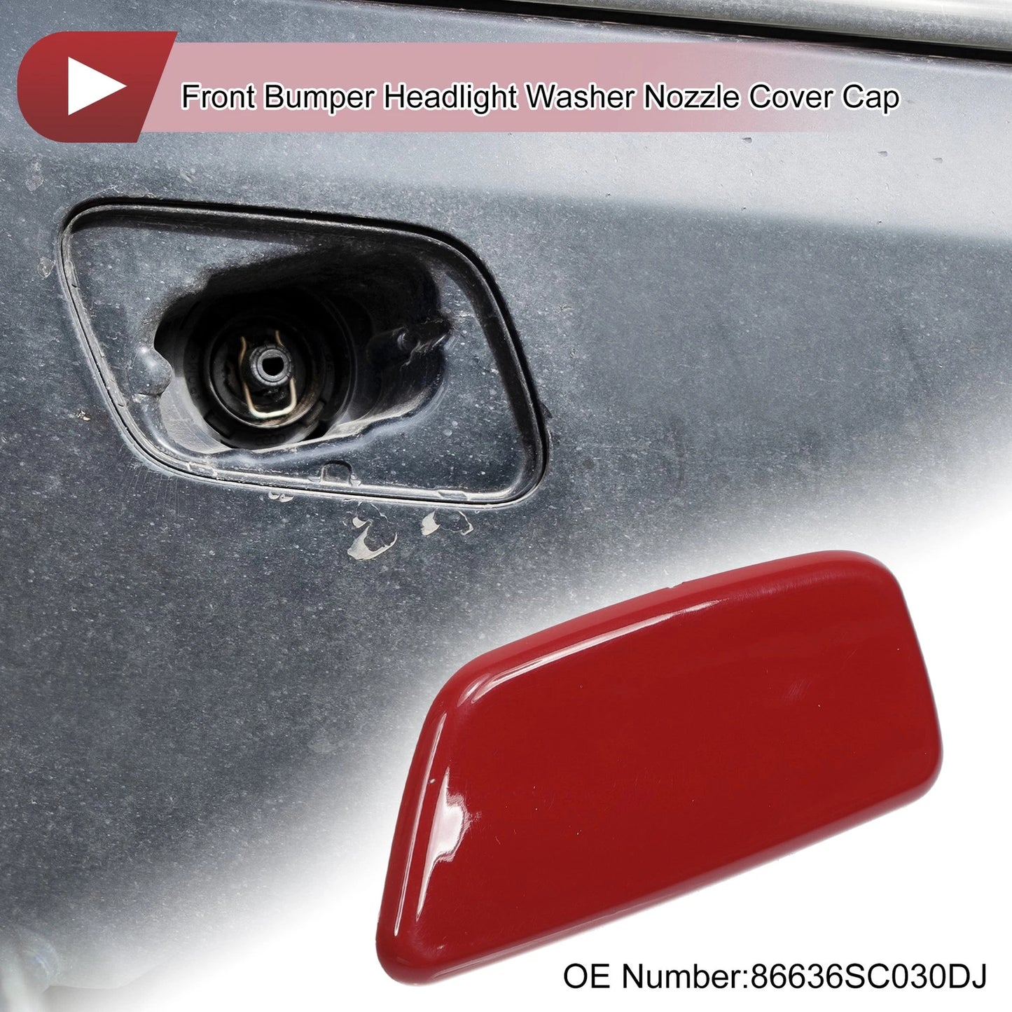 Front Left Washer Nozzle Cover for Subaru Forester (2009-2012) Red