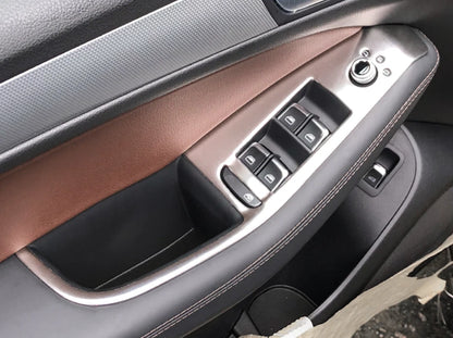 Steel Matte Window Lift Panel Armrest Cover Trim for Audi Q5 (2009-2016) 4 x pcs