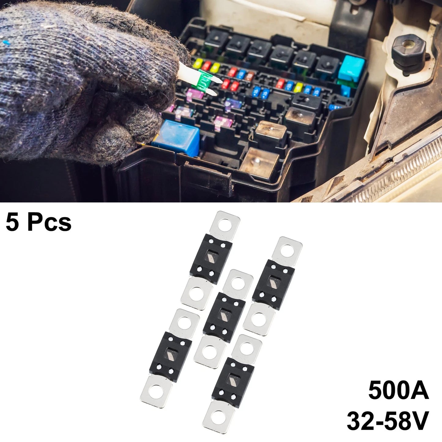 5pcs 500A 32V Fuse for Automotive Truck Motorcycle Audio Fuses Holder