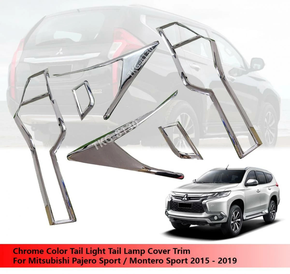 Tail Light Cover Chrome for Mitsubishi Pajero Montero Sport (2015-2018)