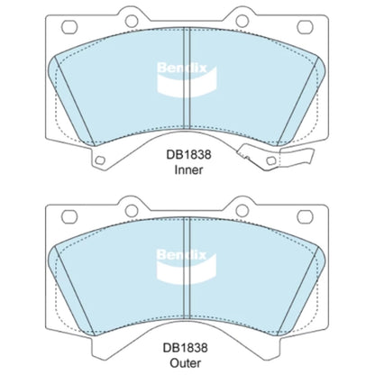 HD Front Disc Brake Pad Set for Landcruiser URJ202 UZJ200 VDJ200 2007~21