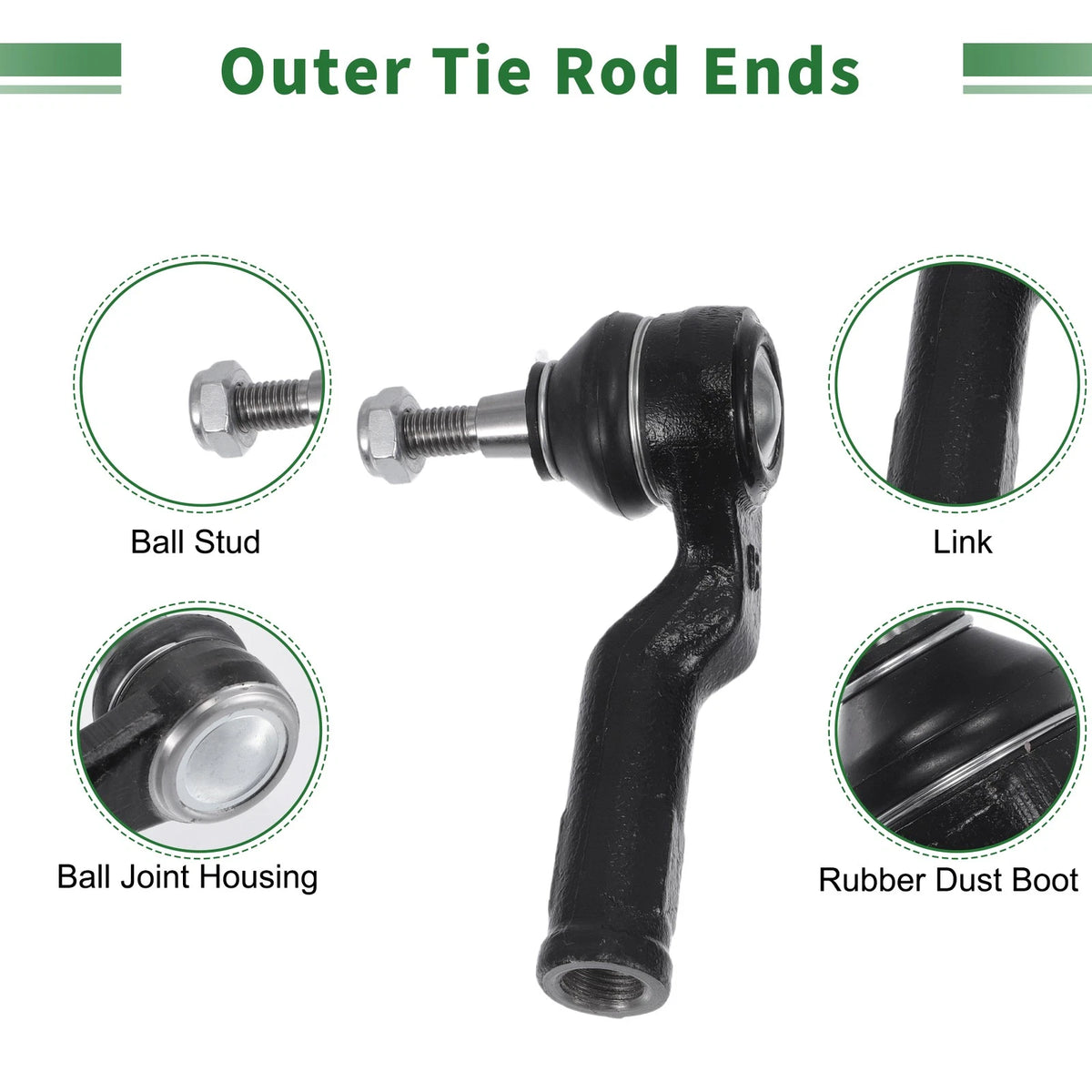 8pcs Front Suspension Kit Tie Rod Ends & Sway Bar Links for Ford Escape (14-18)