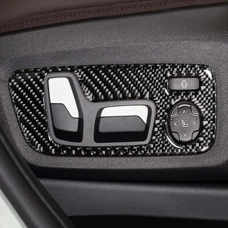 Carbon Fiber Electric Seat Adjusters Knob Cover Trim Fit For BMW X3 X4 G01 G02