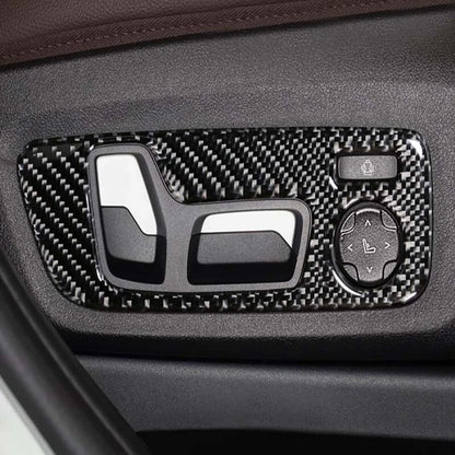 Carbon Fiber Electric Seat Adjusters Knob Cover Trim Fit For BMW X3 X4 G01 G02