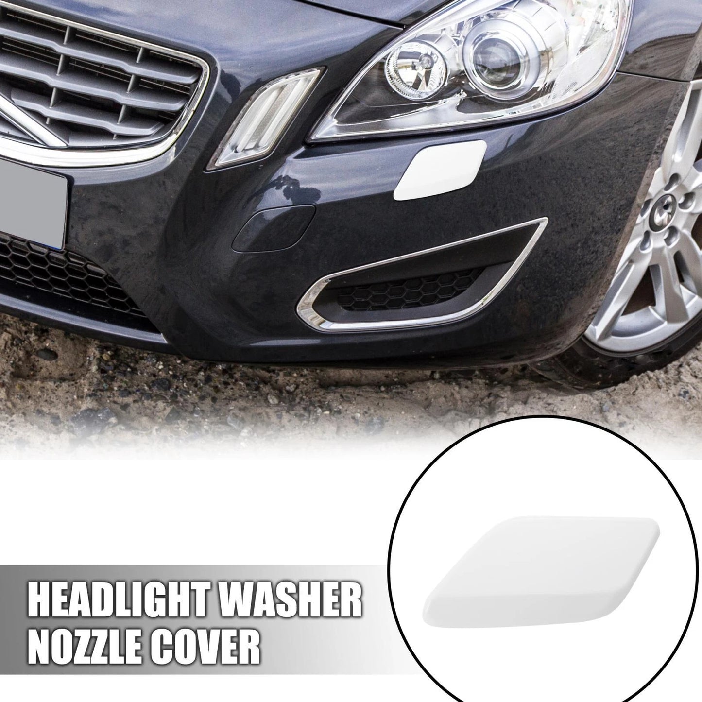 Left Headlight Washer Nozzle Cover for Volvo S60 V60 (2011-2013)