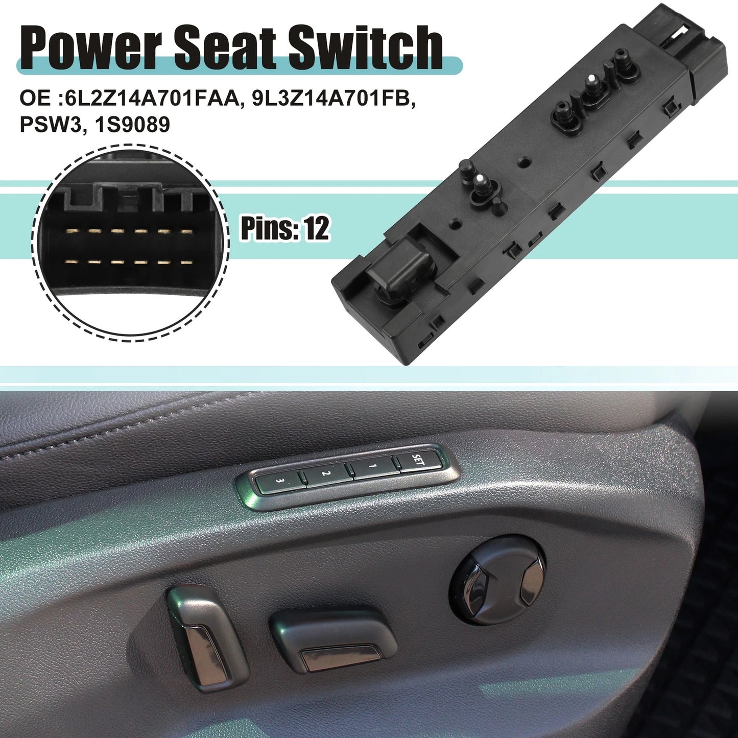 Front Left Power Seat Switch for Ford C-Max (2013-2019)