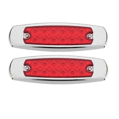 2 x Red 12 LED Sealed Side Marker Clearance Lights for Trailer (No Year)