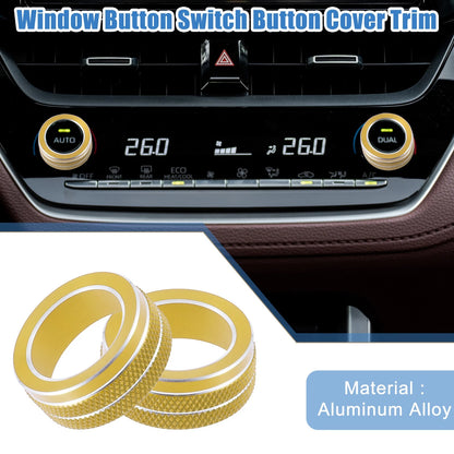 AC Control Switch Knob Cover for Toyota Corolla 2020-2022 Gold Tone (2 x)