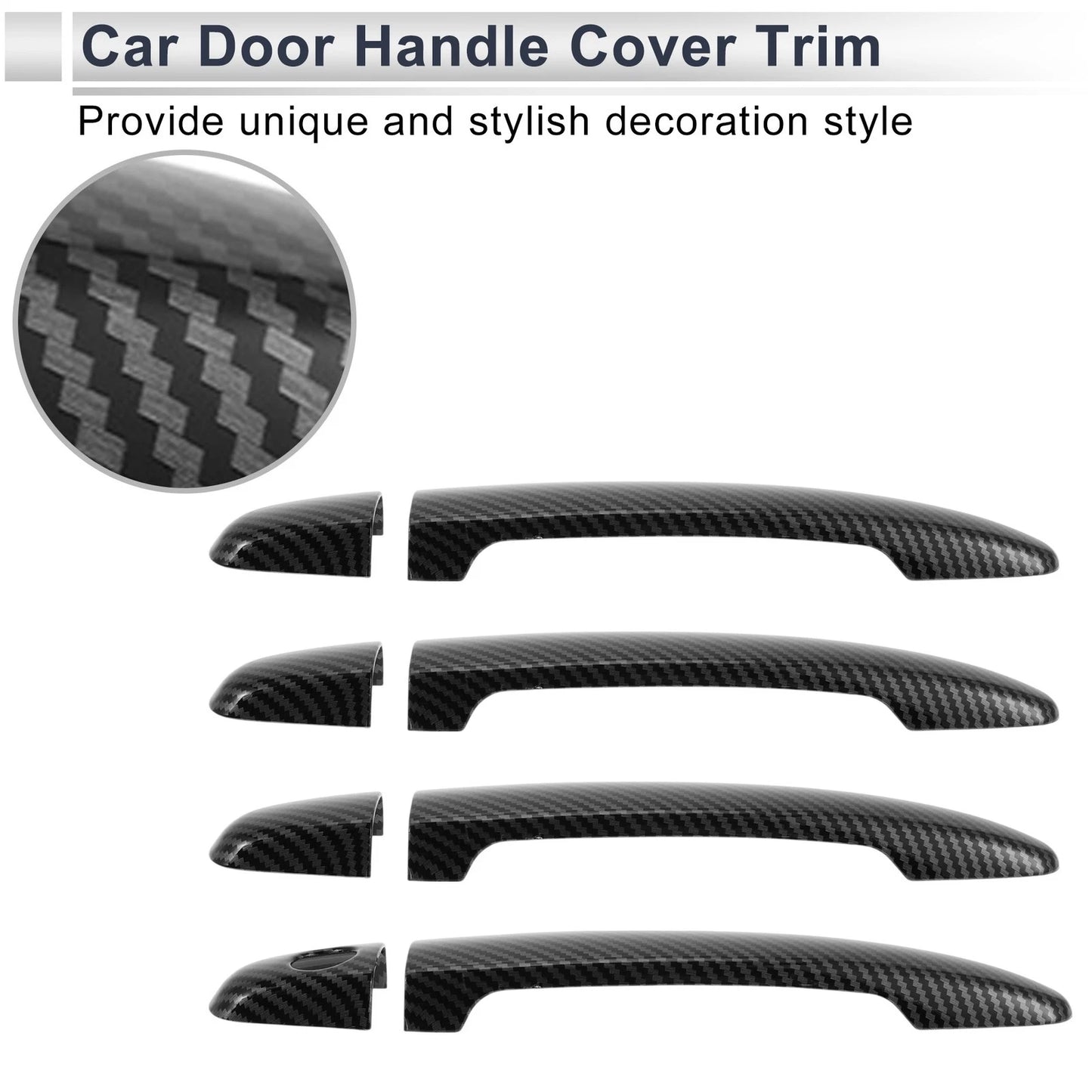 Door Handle Cover Trim for Toyota Highlander (2014-2019) Carbon Fiber Black