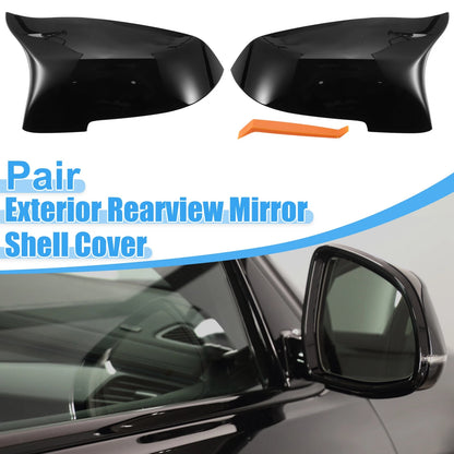 Rear View Mirror Cover Shell Trim for BMW 528i Bright Black