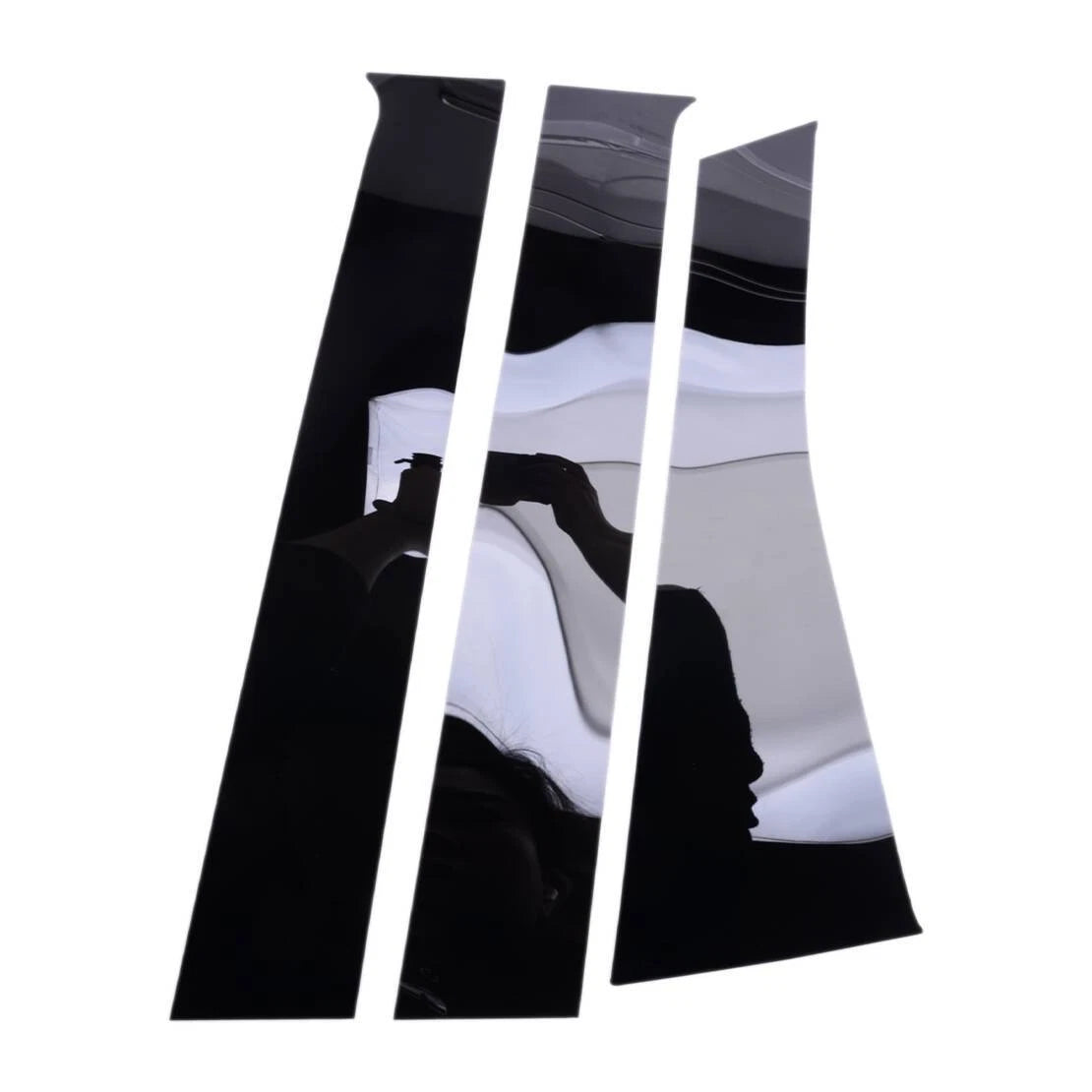 Black Door Window Pillar Posts Cover Trim for Nissan Note (2014-2019)