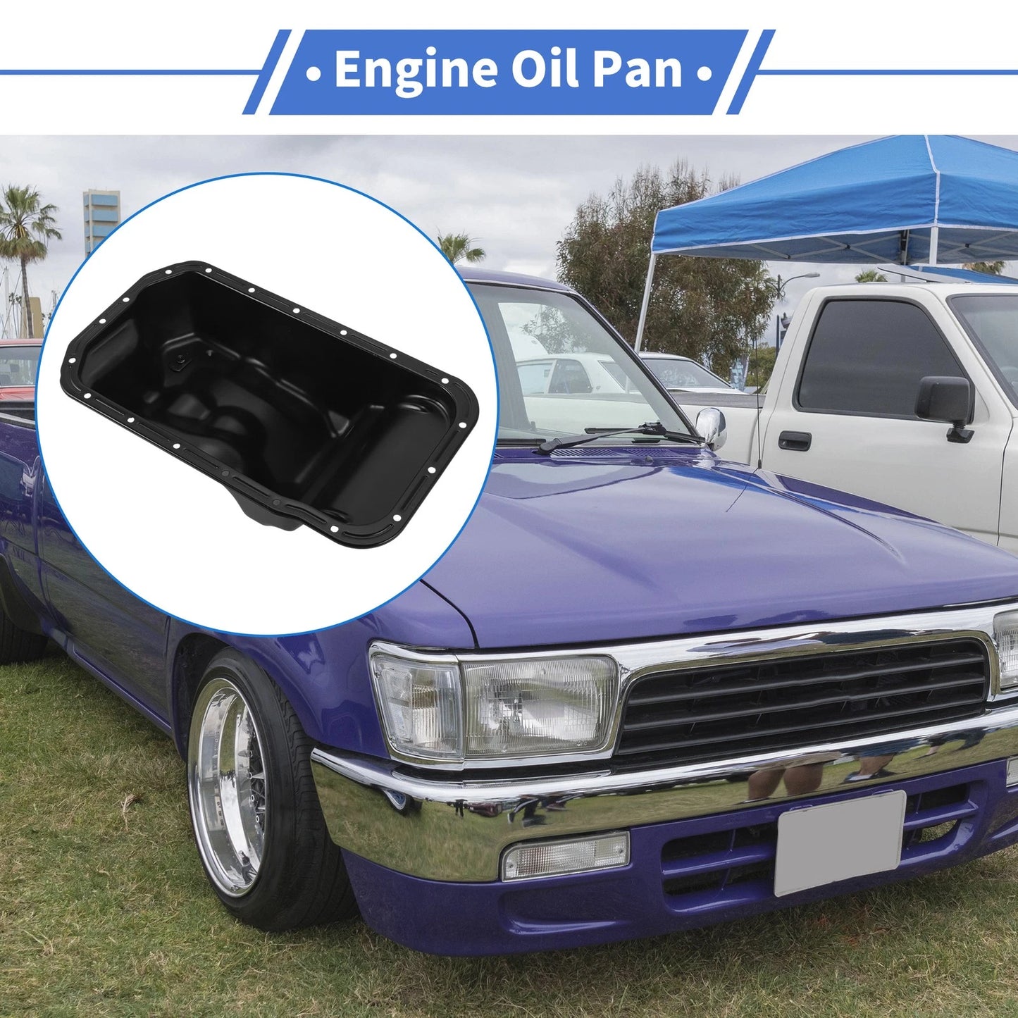 Engine Oil Pan for Toyota Hilux (1988-1997) - Steel Black