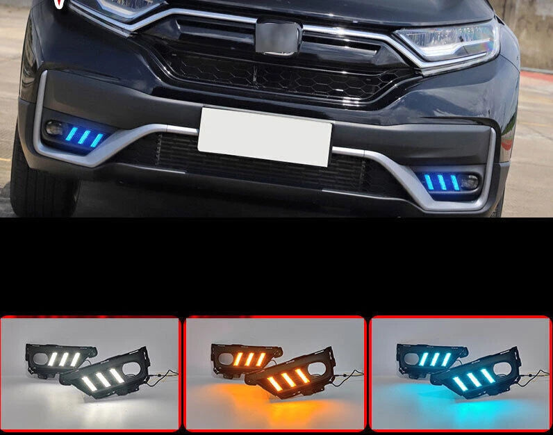 3-Color LED DRL Fog Light Turn Signal Lamp for Honda CR-V (2020-2022)