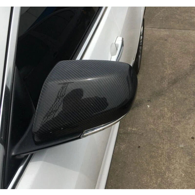 Real Carbon Fiber Add-on Mirror Cover Caps For Cadillac ATS 2014-2018