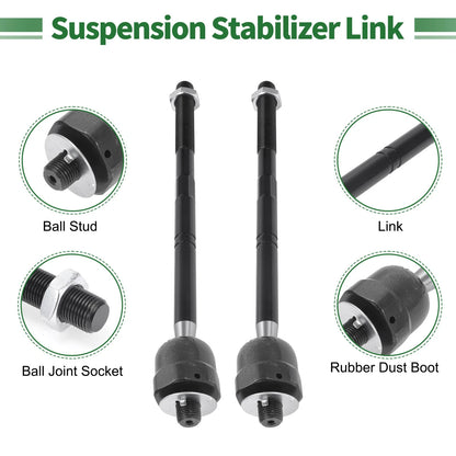 6 Pcs Front Suspension Kit Tie Rod Ends & Boots for Ford F-150 (2004-2023)
