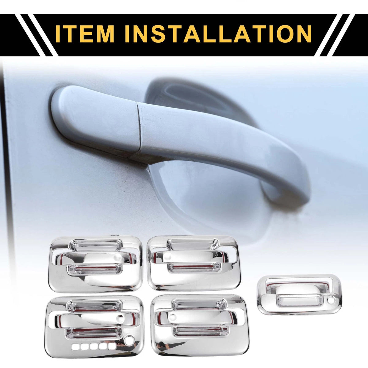 Exterior Door Handle Cover Set for Ford F-150 (2004-2014) Silver Tone