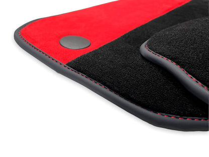 Genuine Red Alcantara Floor Mats for Ferrari 812 Superfast (2017-2023)