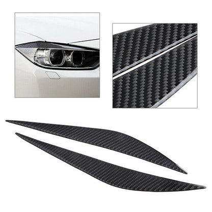 2 x Carbon Fiber Headlight Eyebrow Eyelid Covers for BMW 3 Series (2013-2017)