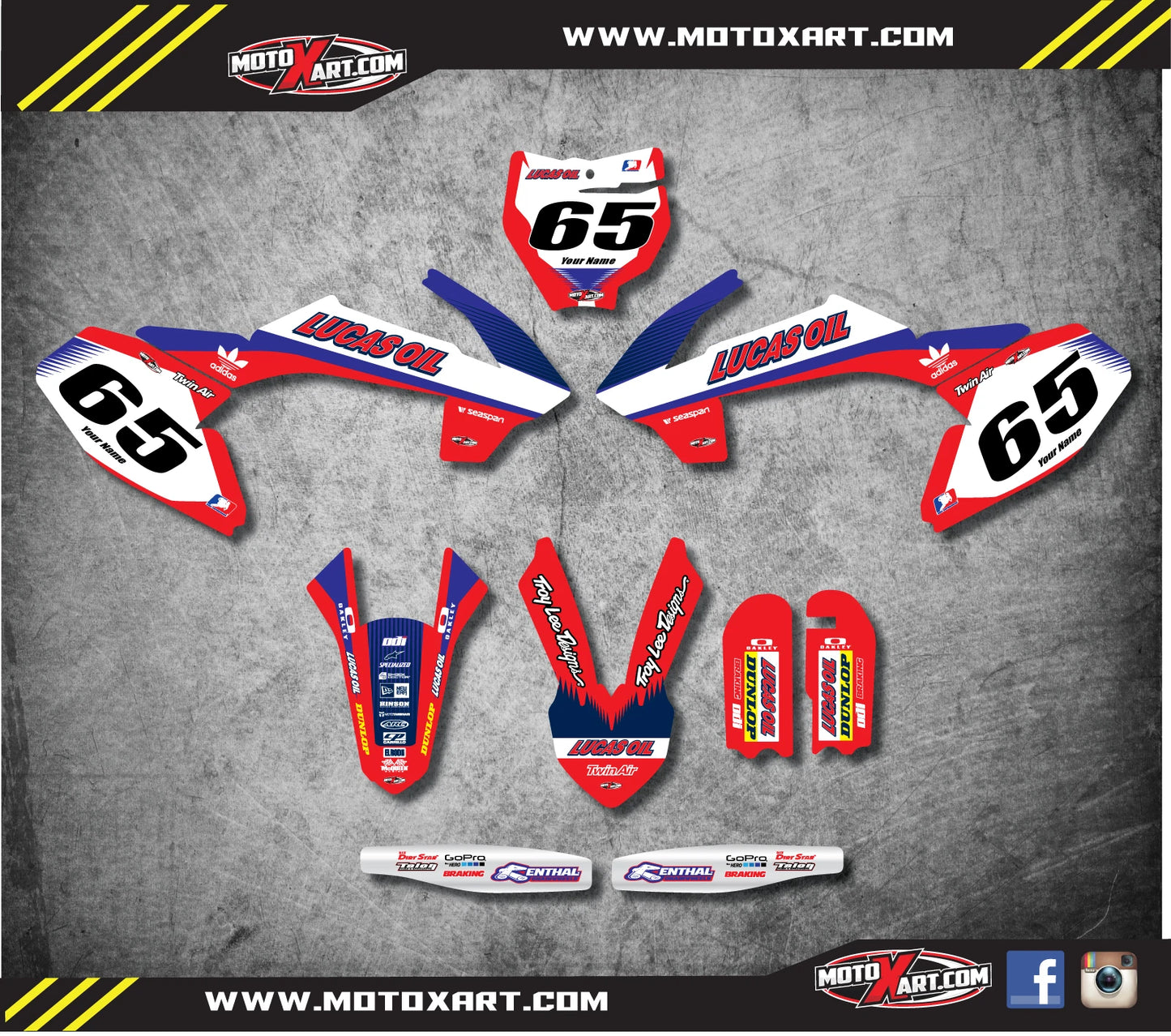 Custom Graphics Full Kit ACTIVE Style Stickers for KTM 65 (2016-2023)