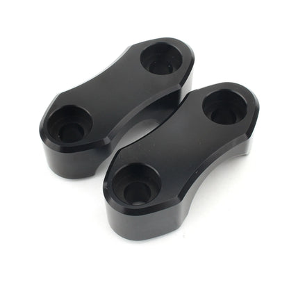 2 x Black Handlebar Riser Clamp Kit for Harley Wide Glide, Softail, Dyna (2006-2023)