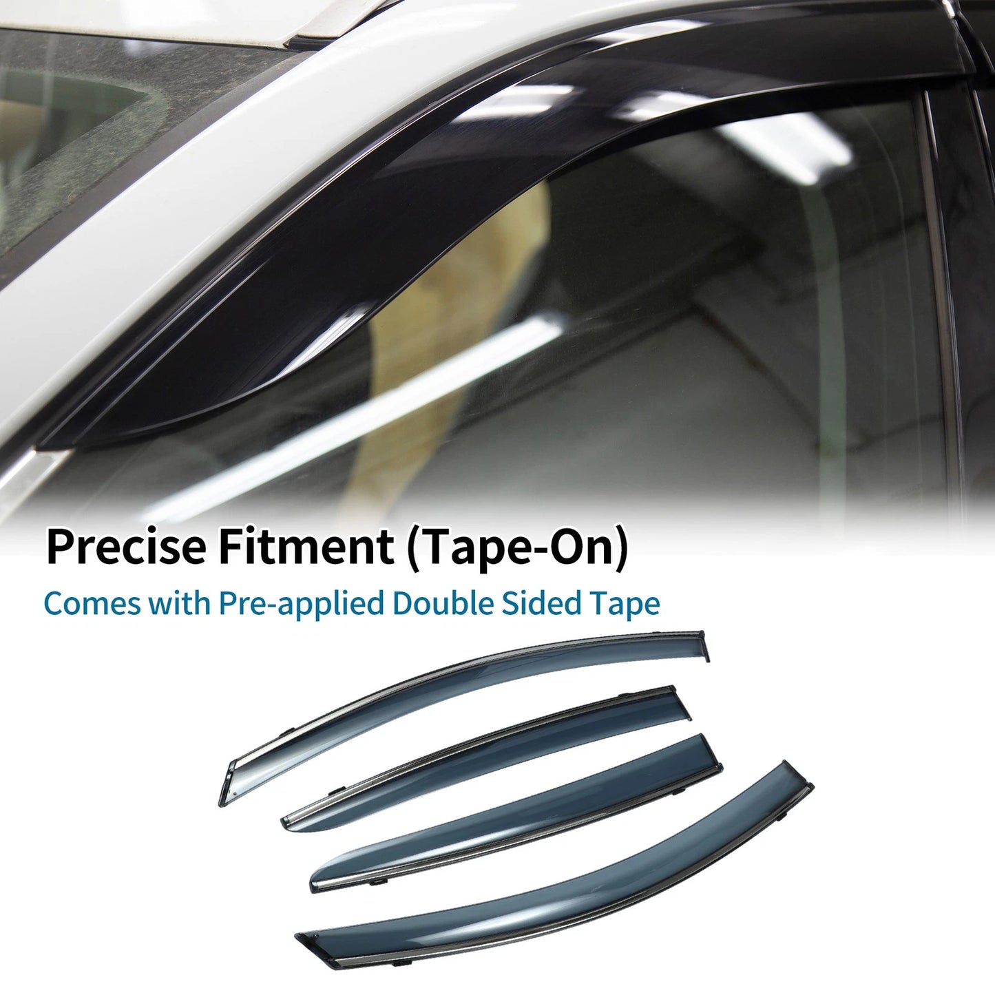 Window Deflectors for Ford Focus Sedan 2019-2023 Side Vent Visors Black