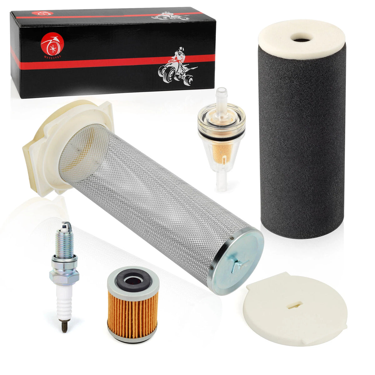 Air Filter Kit END CAP Oil Filter Kit for Yamaha Wolverine 350 (1995–2004)