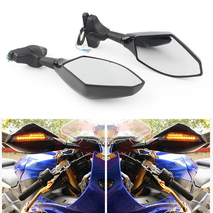 LED Turn Signal Rearview Mirror for Honda Kawasaki Yamaha Suzuki