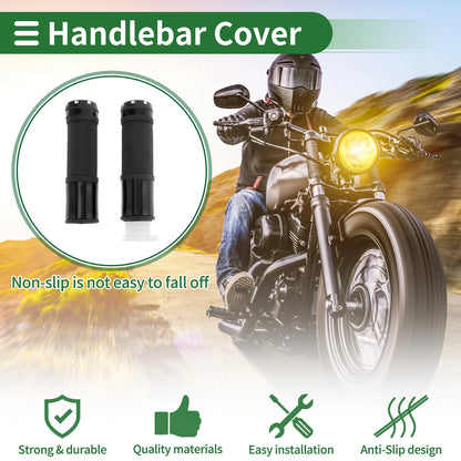 7/8" 22mm Hand Grips Cover Kit Black for Motorcycle