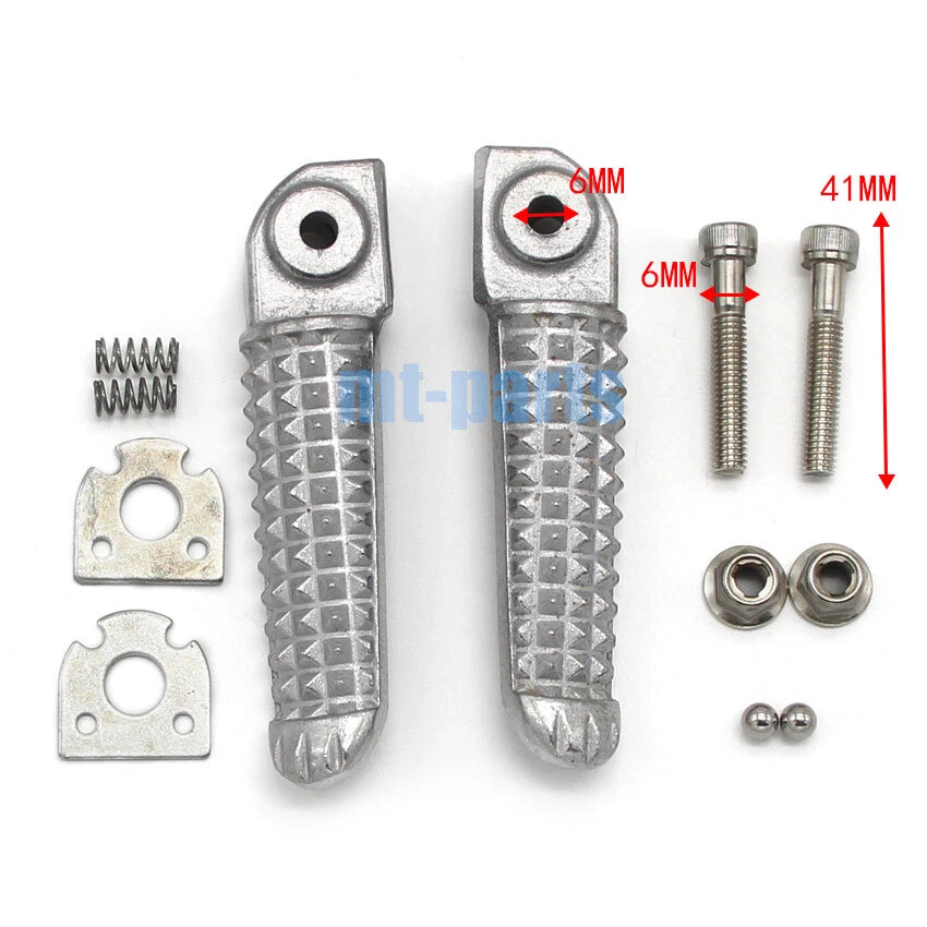Silver Rear Footrest Pegs for Yamaha YZF R6 YZF600 (1999-2020)