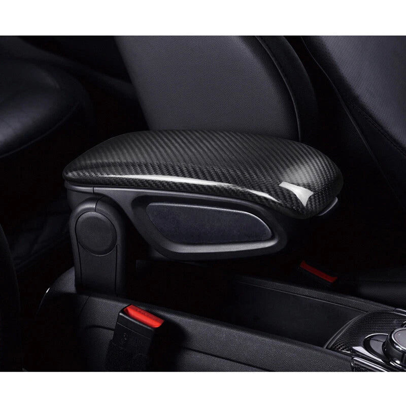 Real Carbon Fiber Armrest Storage Box Cover Trim for Mini Countryman F60 2017-22
