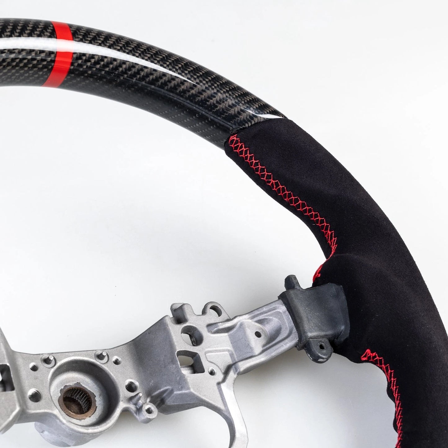 Carbon Flat Bottom Suede Steering Wheel for Toyota Land Cruiser Prado (2009-2023)
