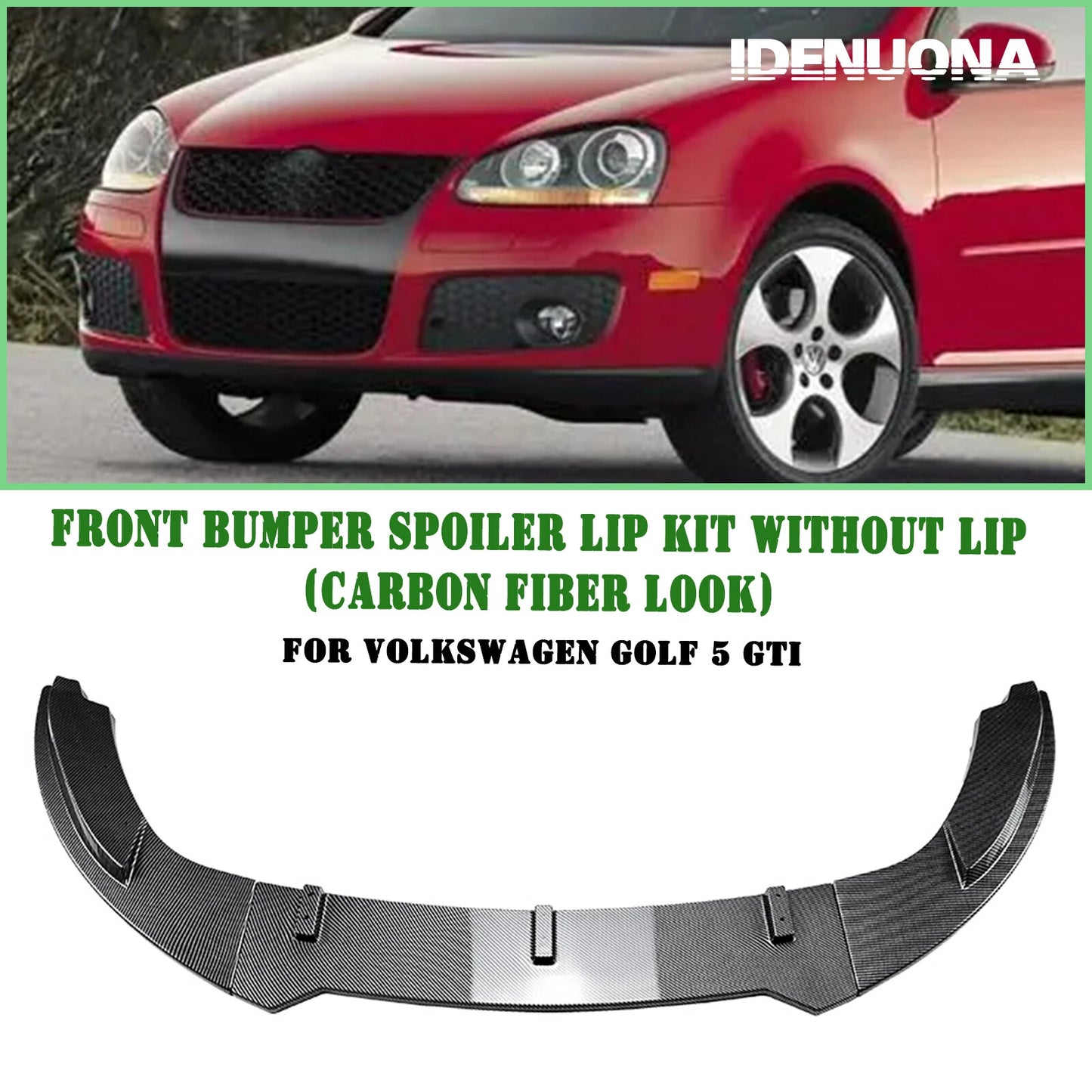 Front Bumper Spoiler Lip for VW Golf 5 GTI (2003-2009)