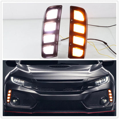2 x LED DRL Fog Lights for Honda Civic Type R (2016-2020)