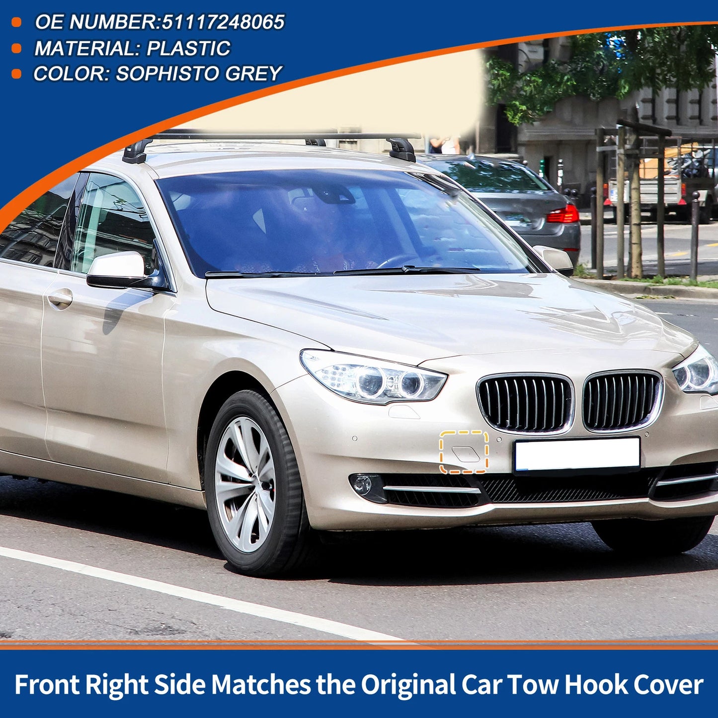 Front Right Tow Hook Cover for BMW 535i (2011-2016)