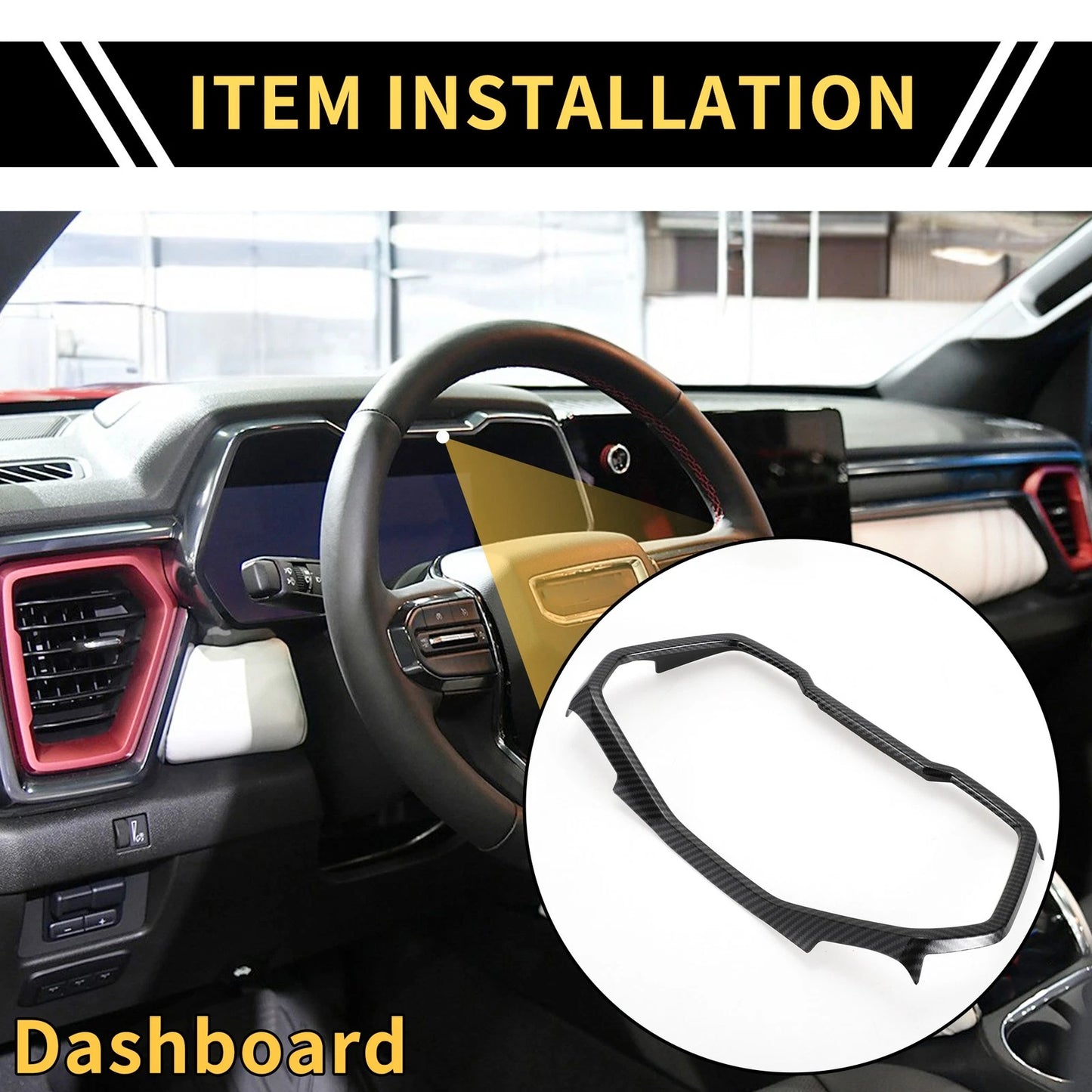 Dashboard Meter Panel Frame Cover for Chevy Colorado (2023-2024) Carbon Fiber