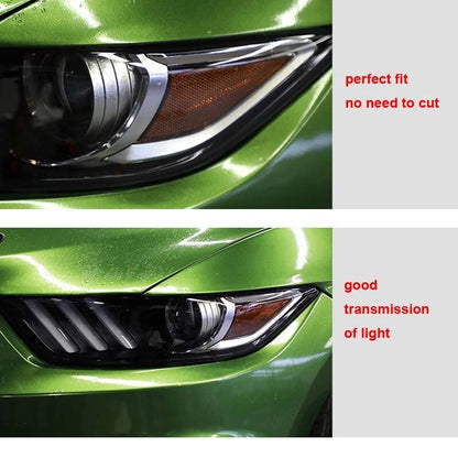 Smoke Noir TPU Headlight Protect Film Sticker Fit For Mustang 2016-2019