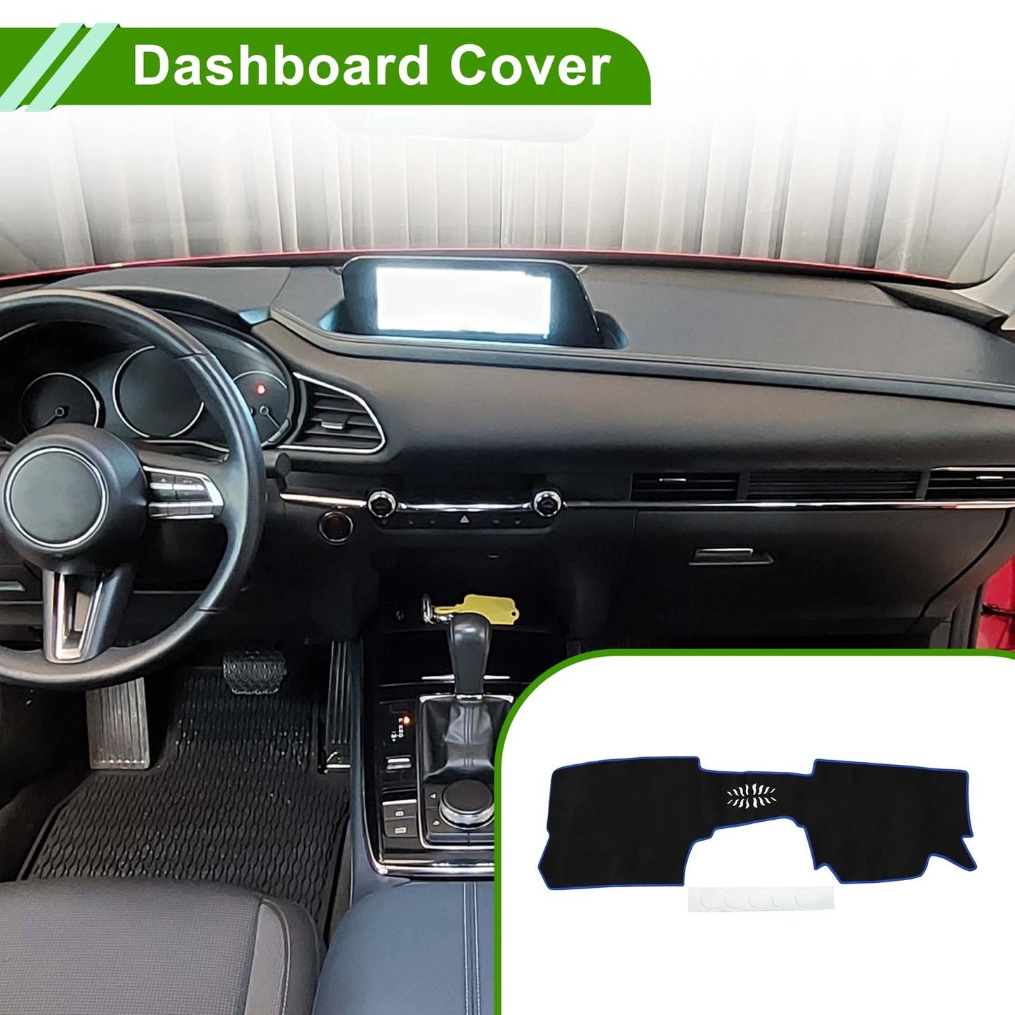 Dashboard Cover Mat for Mazda CX-30 20-24 Sun Protector Pad Black Blue