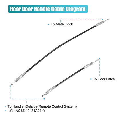 Rear Right Door Latch Release Cable for Ford E150 E250 (2004-2014)