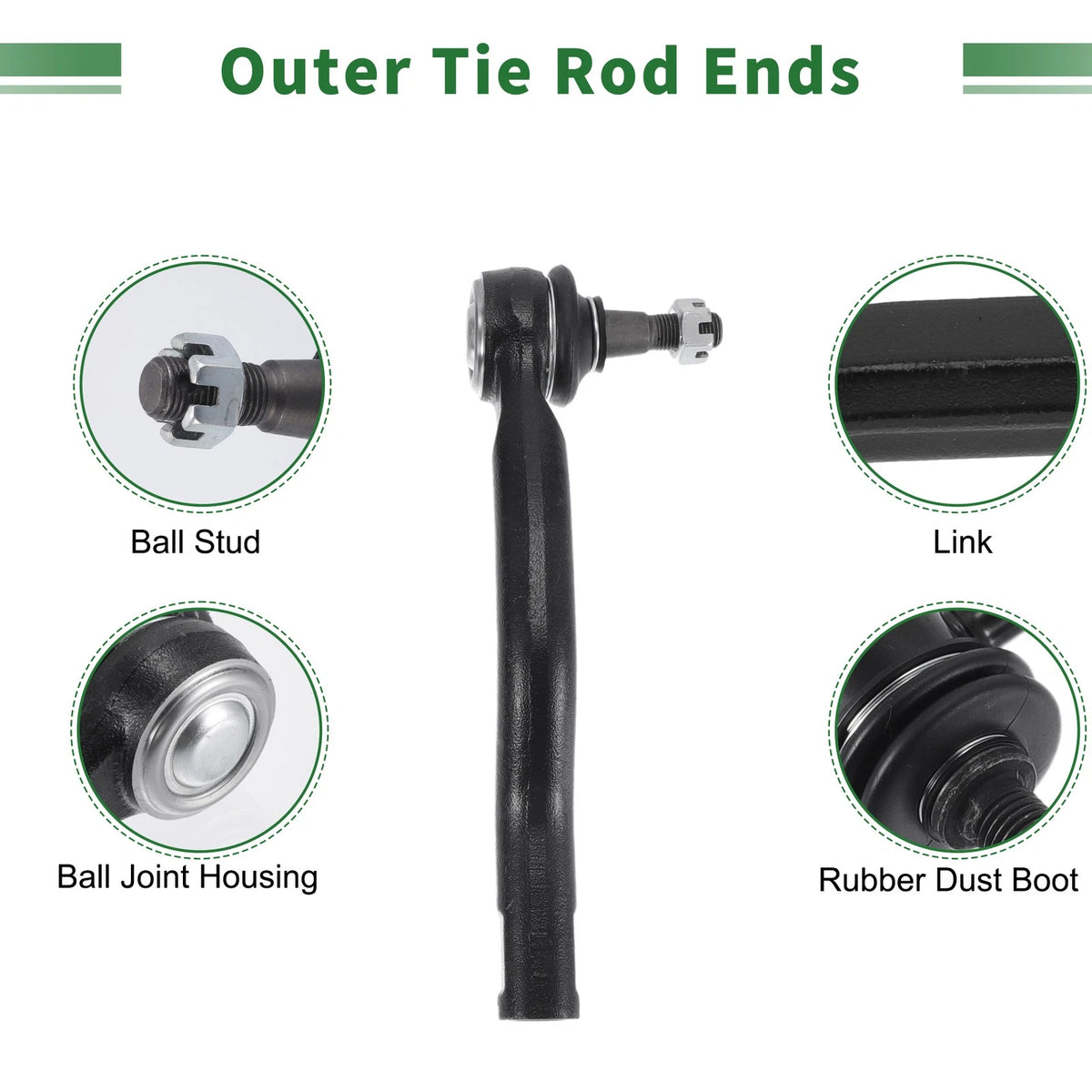 8pcs Front Suspension Kit Tie Rod Ends & Ball Joints for Toyota Sienna (2004-2010)