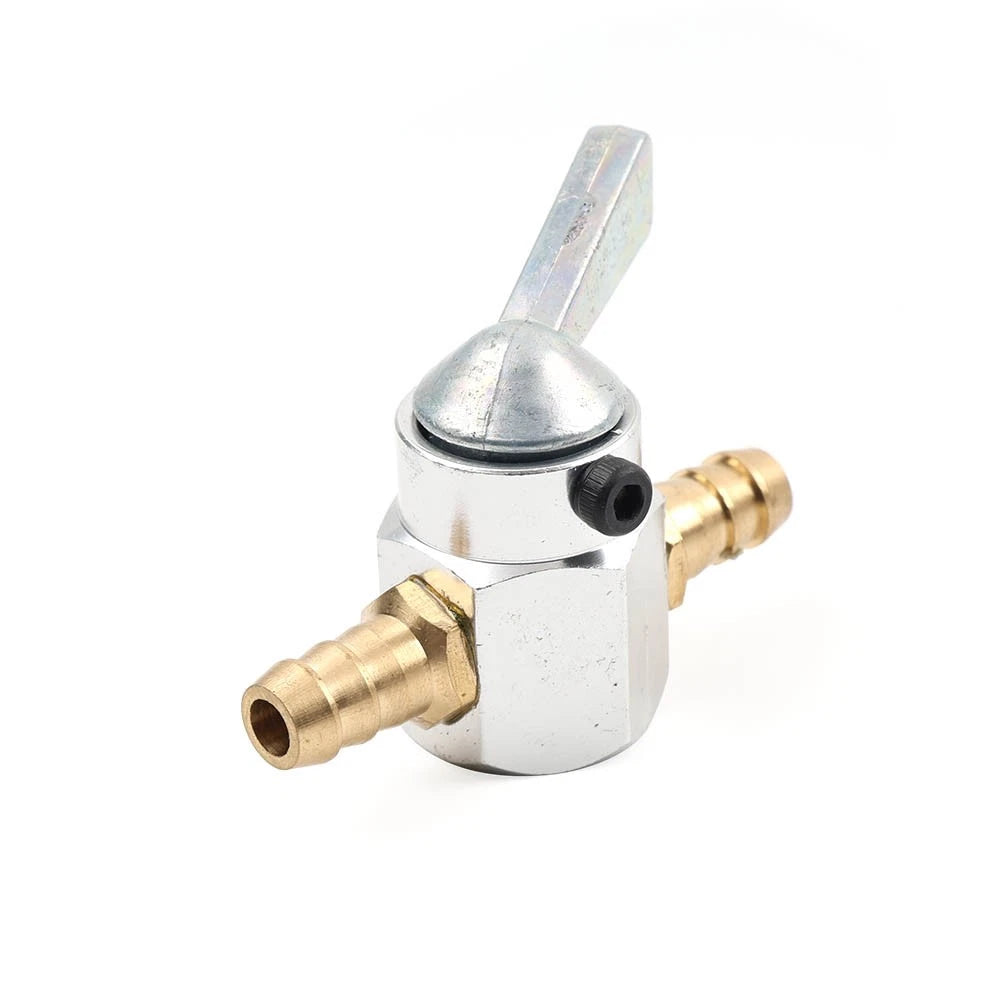 8mm On-Off Fuel Tap Gas Valve Petcock for Motorcycle Inline Silver