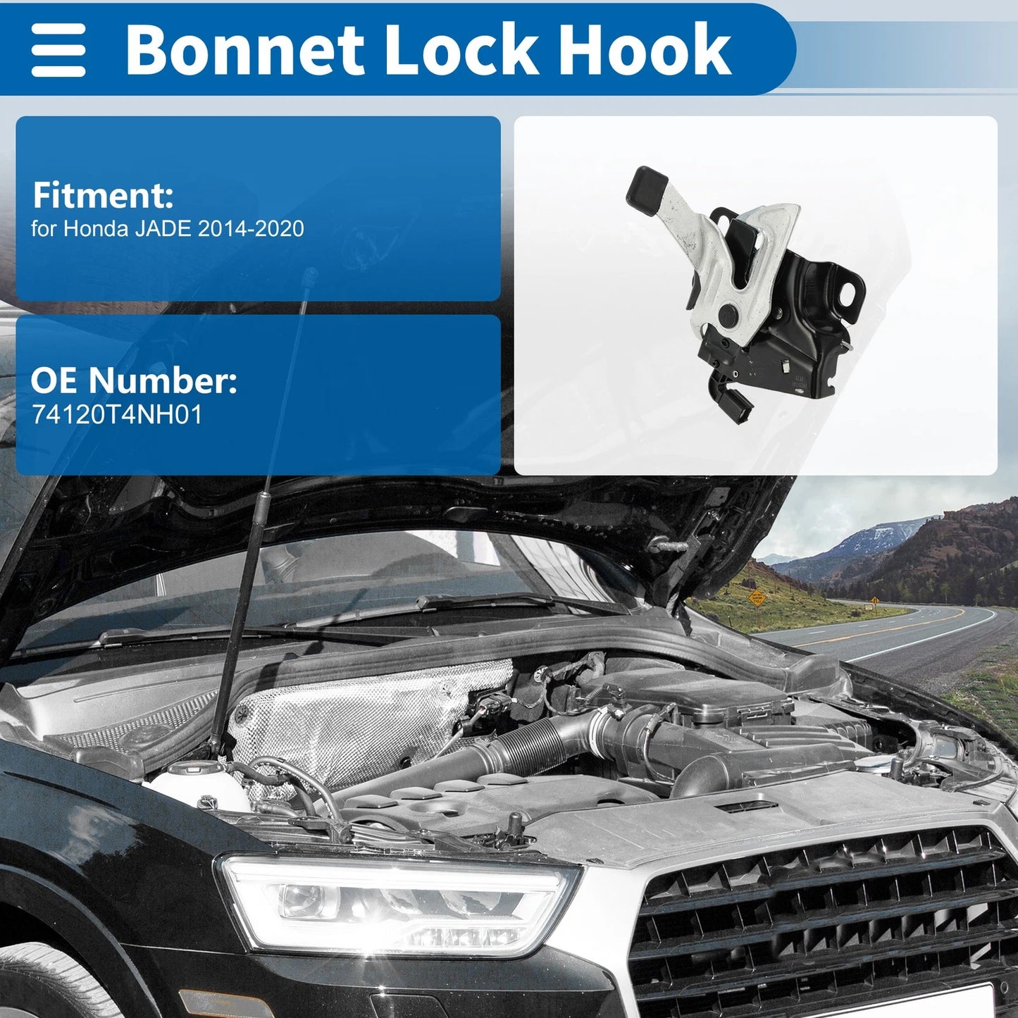 Hood Latch Assembly for Honda JADE (2014-2020) 1 x Quality Replacement